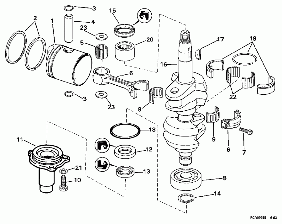  Evinrude SE10RPT 1997  - ank��� & ������� - ankshaft & Piston