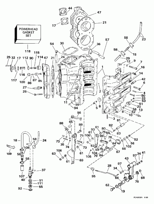 ��������� ����� ������� SE125RWYJ 1997  - linder & Crankcase / linder & ������ ���������