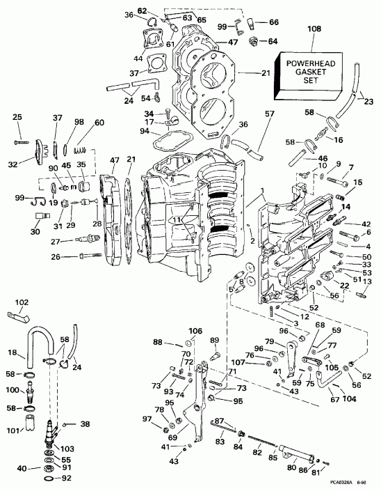  ������� SE125WTPXJ 1997  - linder & Crankcase - linder & ������ ���������
