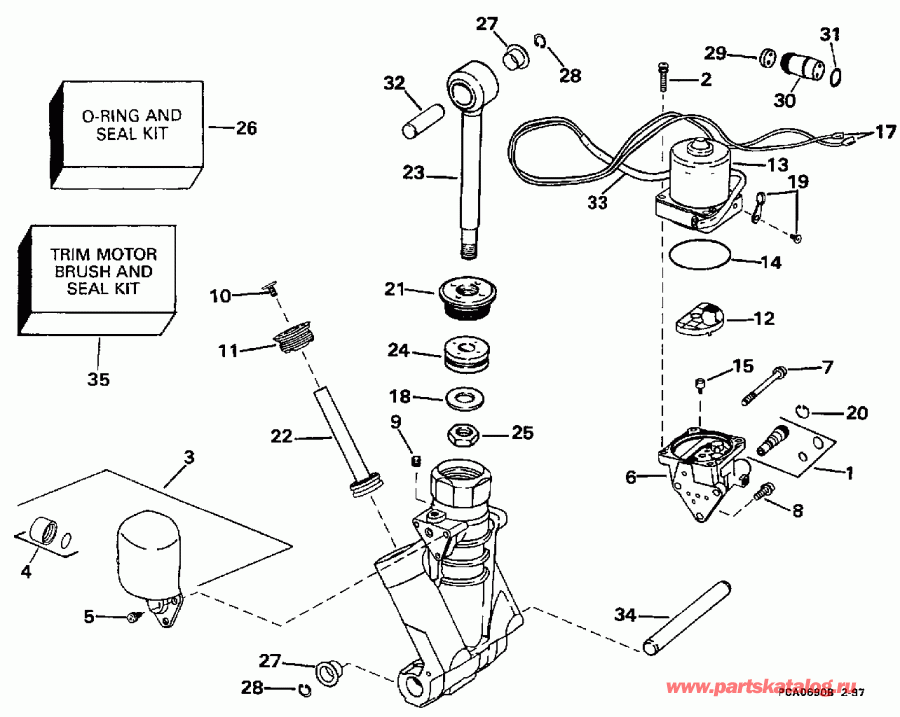 ��������� EVINRUDE SE125WTPXJ 1997  - wer Trim / tilt Hydraulic Assembly