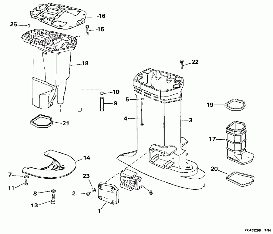 ��������� ����� EVINRUDE SE150WTPLT 1997  - haust Housing