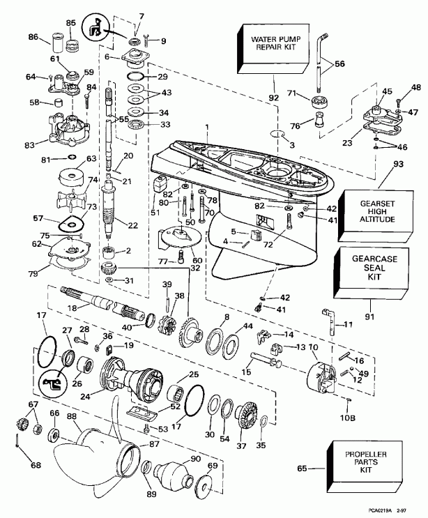 �������� ��������� ����� EVINRUDE SE200WTPLS 1997  - arcase / arcase