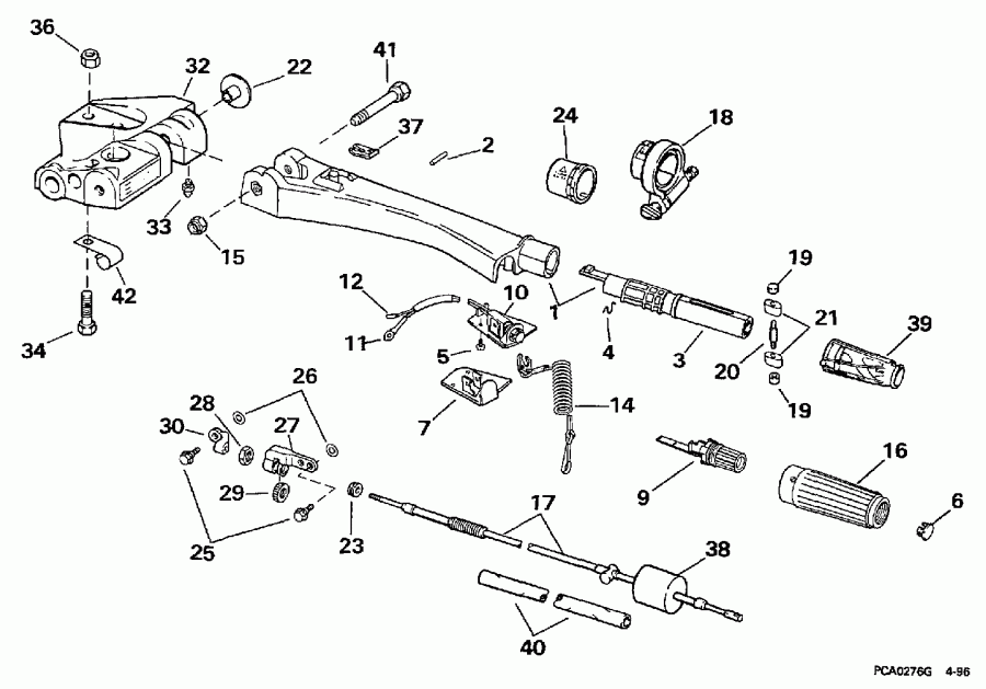 ��������� ����� Evinrude SE40RPLB 1997  - eering Handle / ee������ Handle
