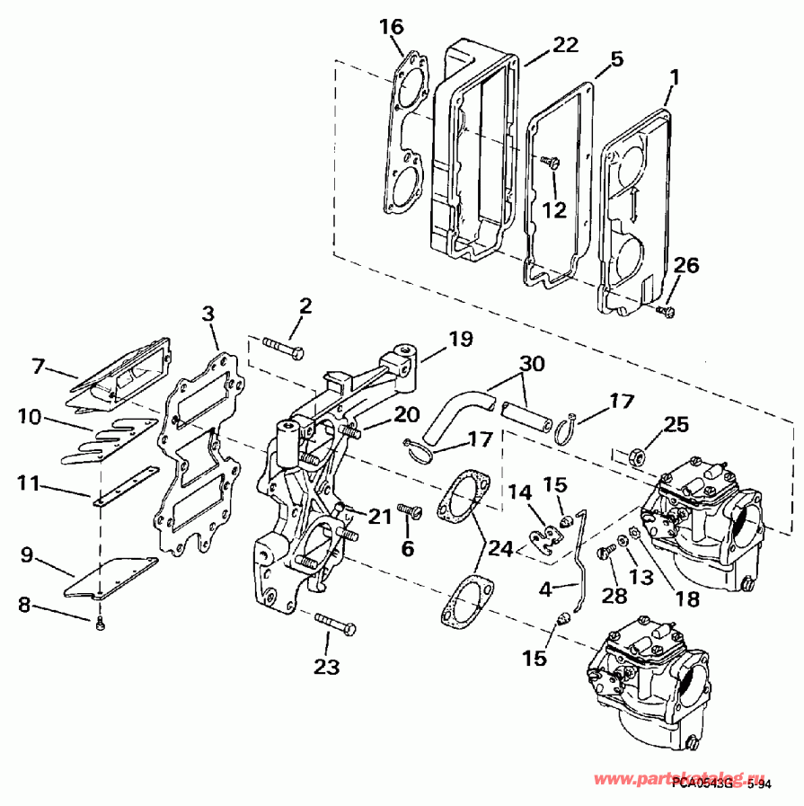 �������� ��������� ����� EVINRUDE SE40RSLD 1997  - take Manifold / take ���������