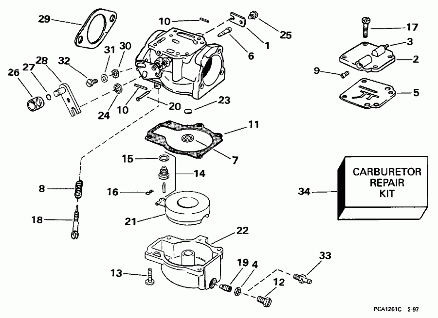 ��������� �������� ����� Evinrude SE55RSLC 1997  - rburetor - rburetor