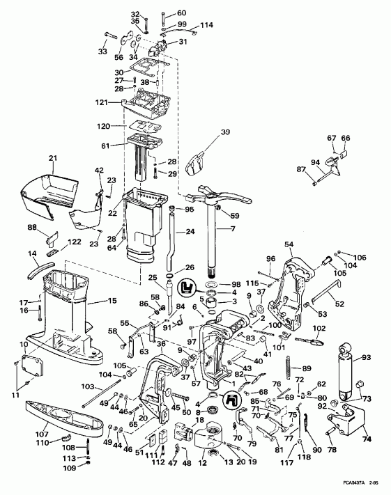 �������� ��������� ����� EVINRUDE SE65RSYZ2 1997  - dsection