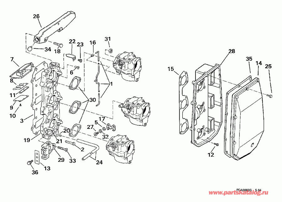 �������� ����� Evinrude SE65WMYZ2 1997  - take Manifold