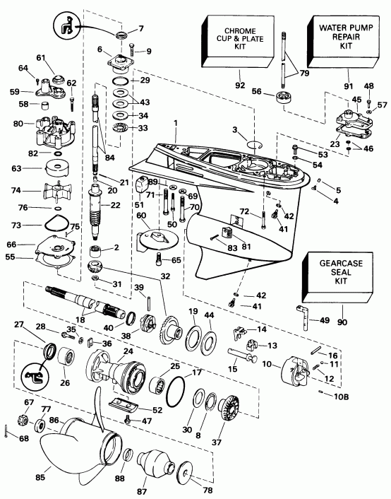 �������� ��������� ����� Evinrude BE115GLECM 1998  - 90 & 115 El, Gl, Sl Models