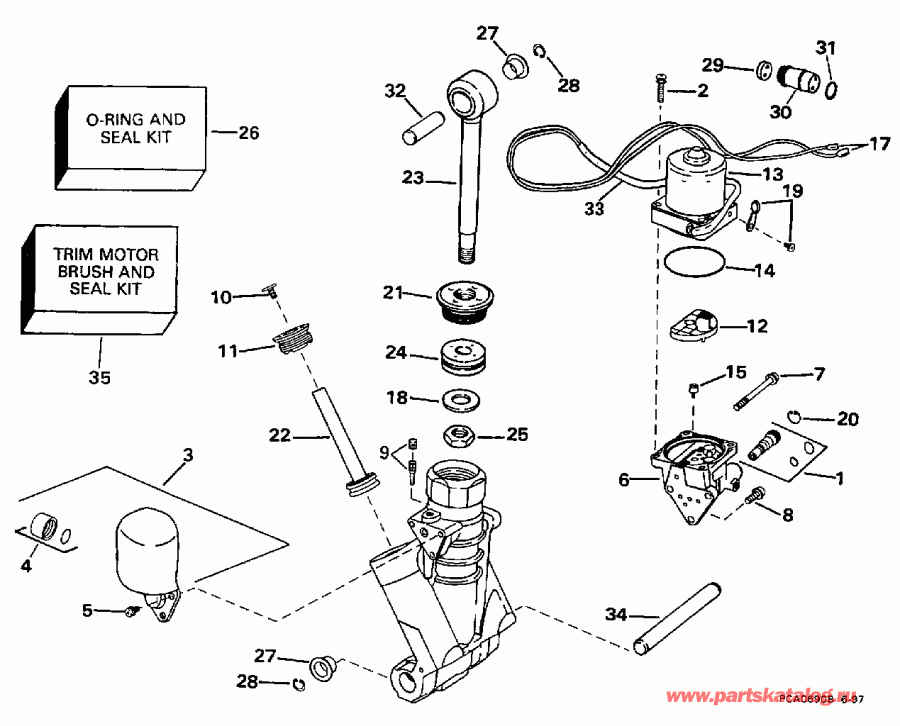  EVINRUDE BE115SXECM 1998  - wer Trim/tilt Hydraulic Assembly - wer Trim / tilt Hydraulic Assembly