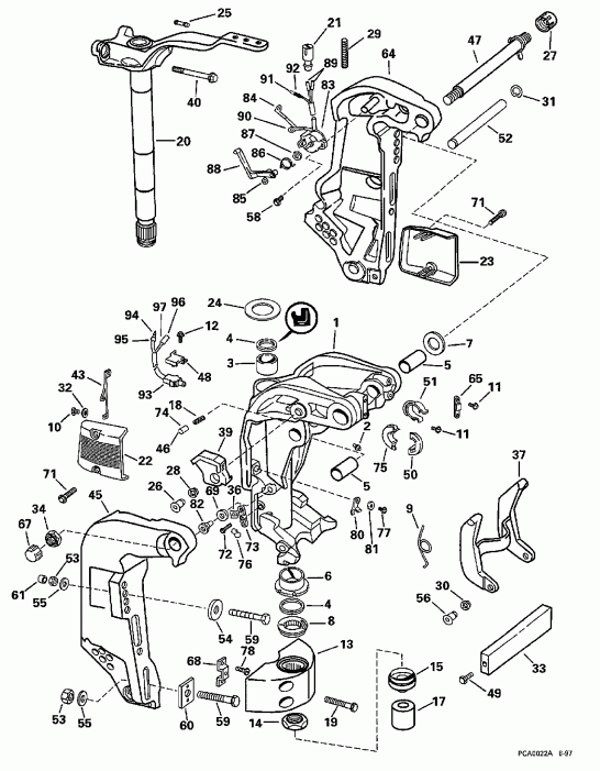 ��������� �������� ����� Evinrude BE150ELECD 1998  - dsection / dsection