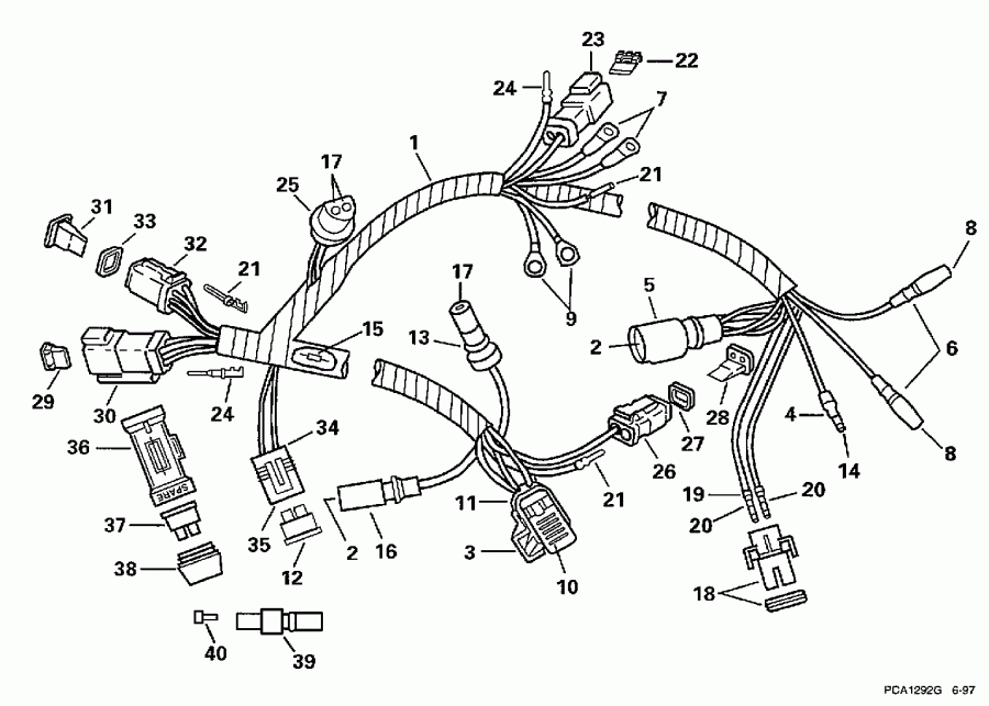 ��������� �������� ����� Evinrude BE150NXECD 1998  - tor ���� �������� / tor Harness