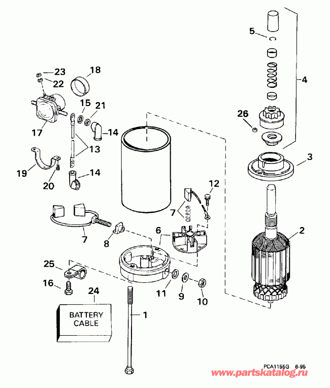  Evinrude BE20SEECB 1998  - ectric ������� & Solenoid / ectric Starter & Solenoid