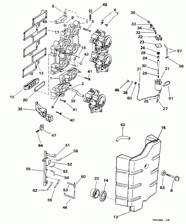 ����� Evinrude BE225TXECS 1998  - take Manifold / take ���������