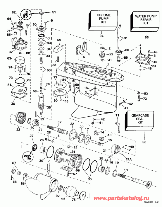 ����� EVINRUDE BE250CXECB 1998  -  Counter-rotation - Counter-rotation