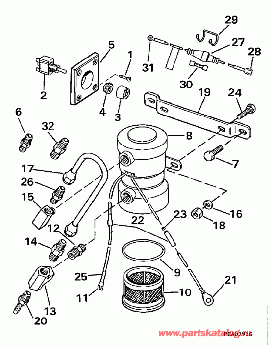����� Evinrude BE250TXECB 1998  - ectric Primer Pump Assy. - ectric ��������� �����.