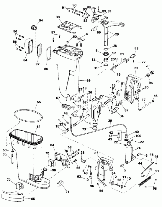 ����� Evinrude BE250TXECB 1998  -  Standard Rotation