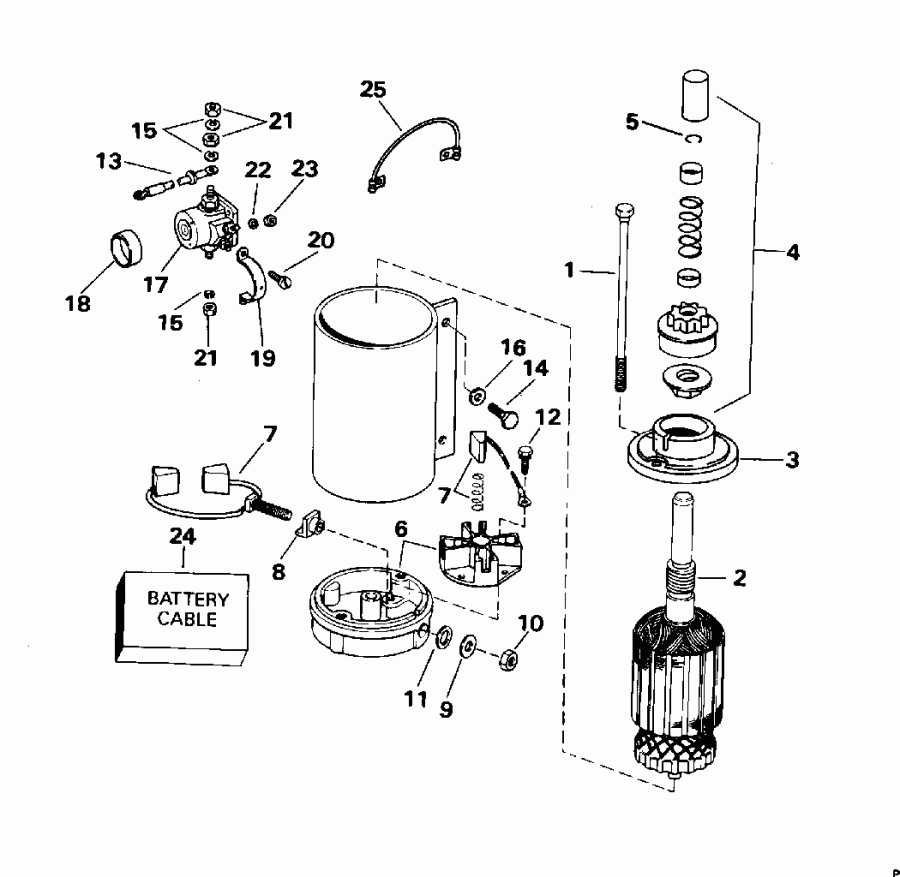 ��������� �������� ����� Evinrude BE250TXECB 1998  - dsection - dsection