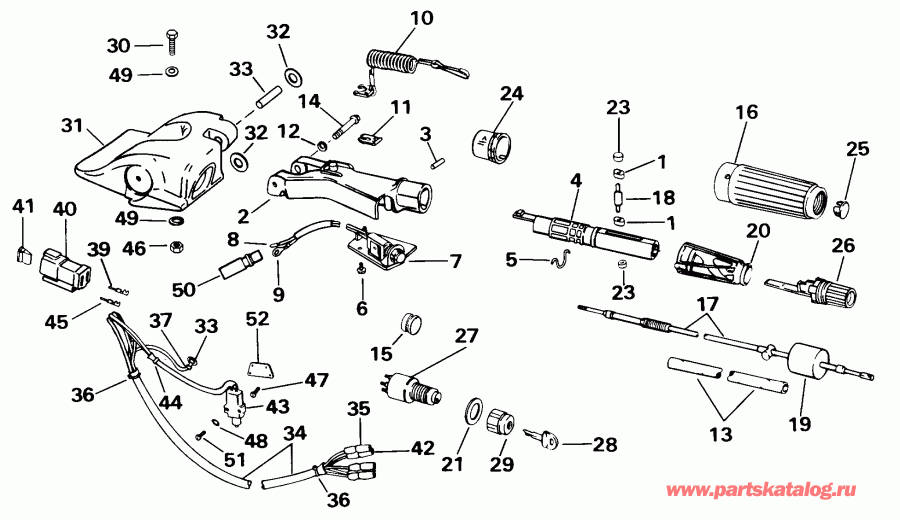 ��������� ��������� Evinrude BE25ARECA 1998  - eering & Shift Handle