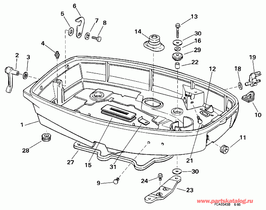 ��������� ��������� EVINRUDE BE25BAECM 1998  - wer Engine Cover