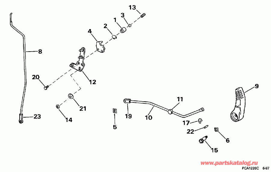 �������� ��������� ����� Evinrude BE25KLECA 1998  - ift ��������� �������� / ift Linkage