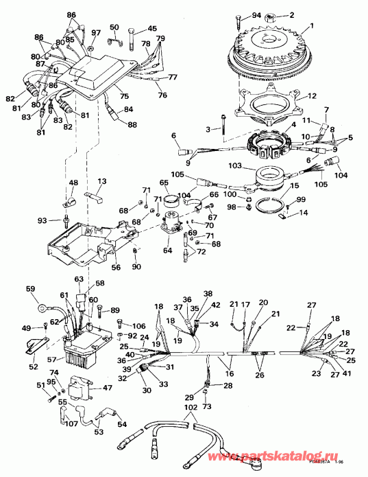 ����� Evinrude BE25QLECA 1998  - Remote /  Remote