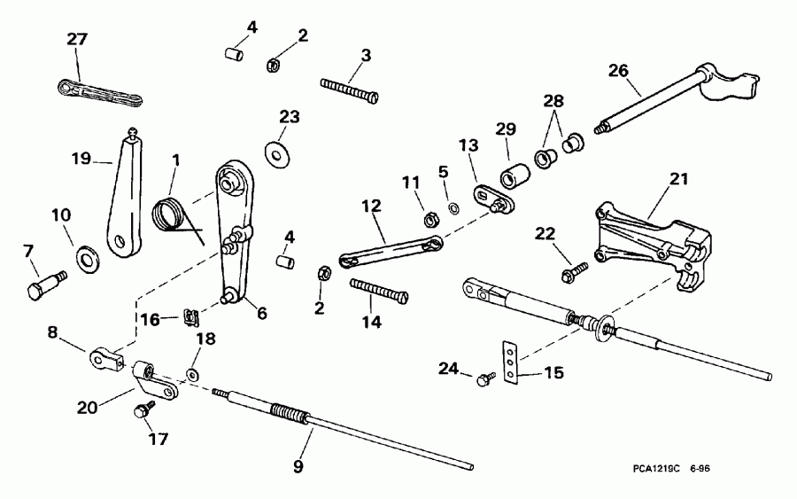 �������� ����� Evinrude BE35KECA 1998  - rottle Linkage - rottle ��������� ��������