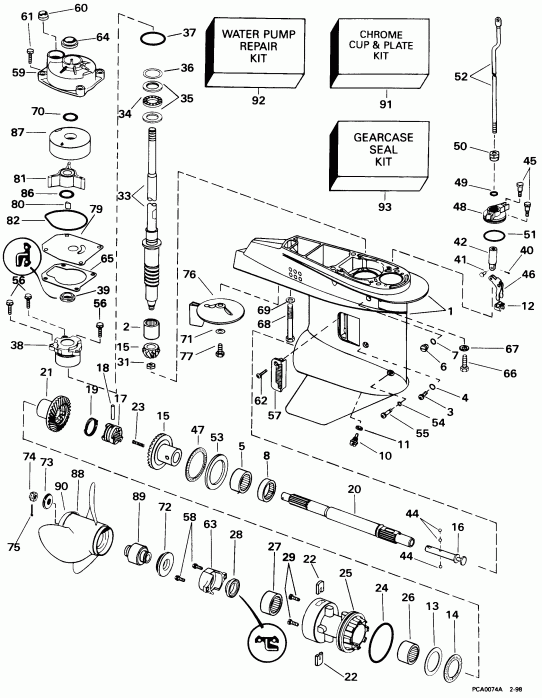 ��������� �������� ����� EVINRUDE BE40ELECR 1998  - arcase / arcase