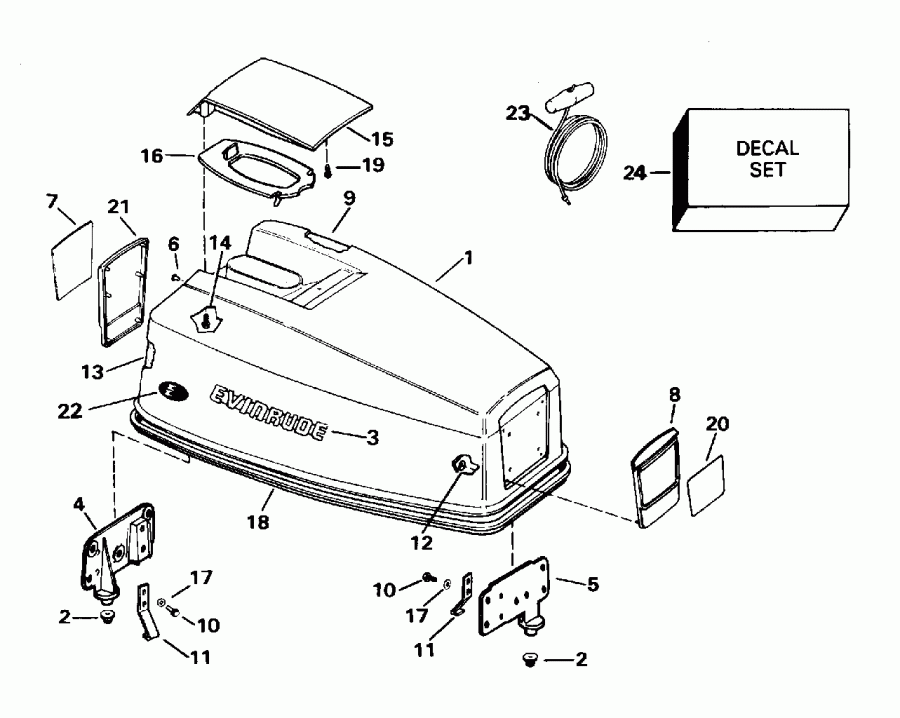 ��������� �������� ����� Evinrude BE40TLECR 1998  -  Evinrude -- Electric Start Only - Evinrude -- Electric Start Only
