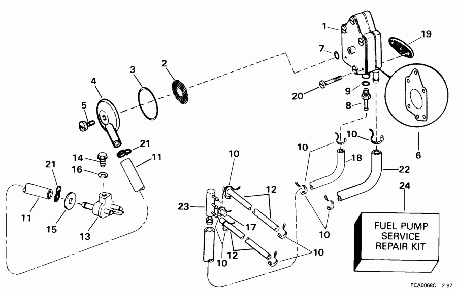 ��������� EVINRUDE BE50RLECR 1998  - el ����� & ������ / el Pump & Filter