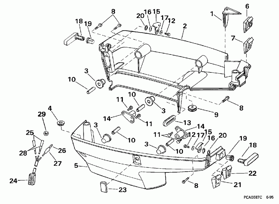 ��������� ����� EVINRUDE BE50RLECR 1998  - wer ������ ��������� (�����) / wer Engine Cover