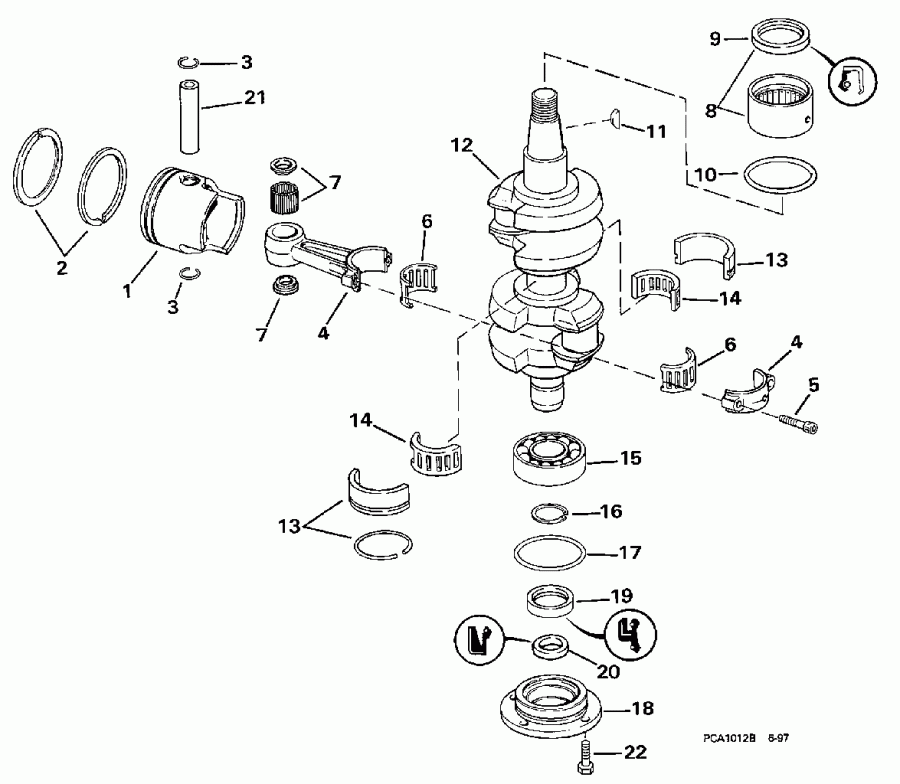  ������� BE50TLECR 1998  - ank��� & ������� - ankshaft & Piston