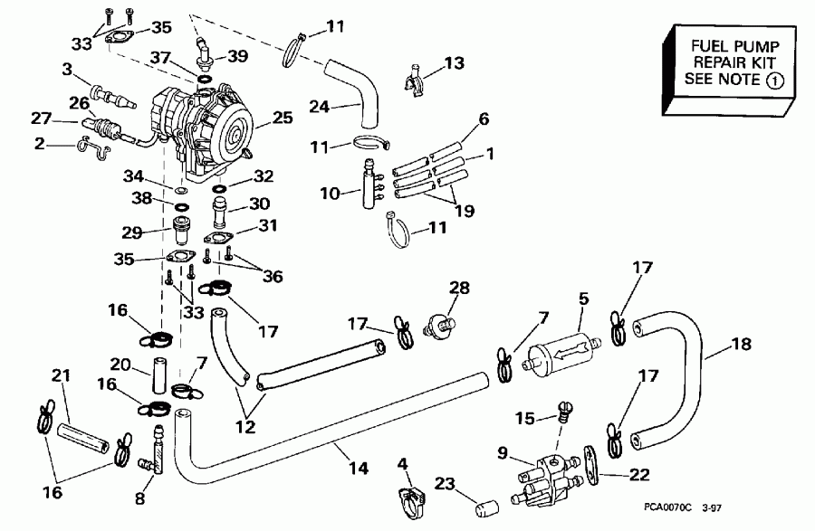 ��������� �������� ����� EVINRUDE BE50TSLECC 1998  - el ����� - el Pump