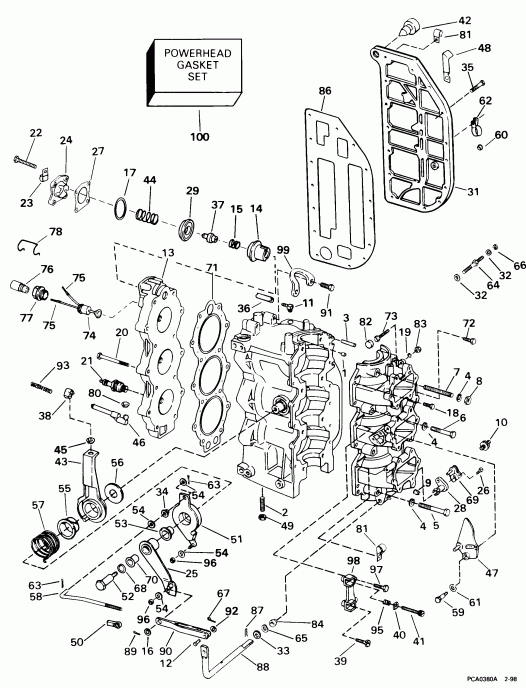  ������� BE60TLECM 1998  - linder & Crankcase - linder & ������ ���������