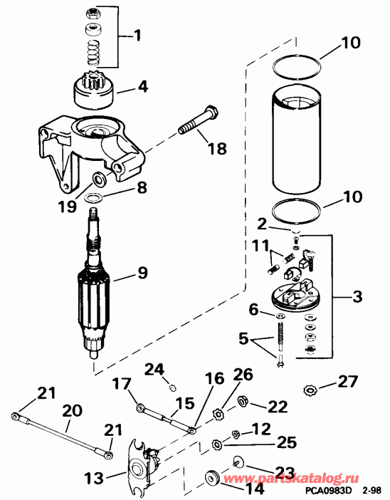 �������� ����� EVINRUDE BE60TLECM 1998  - wer Trim/tilt Electrical / wer Trim / tilt ���������