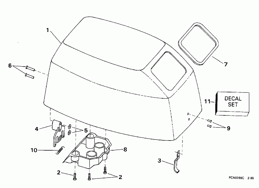 ��������� �������� ����� Evinrude BE8RCT 1998  - gine Cover / gine ������