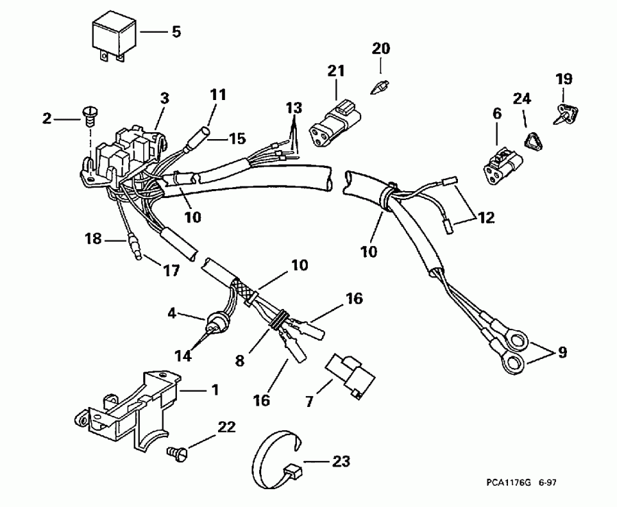 ��������� ��������� ������� BE90SXECM 1998  - wer Trim/tilt Electrical / wer Trim / tilt ���������