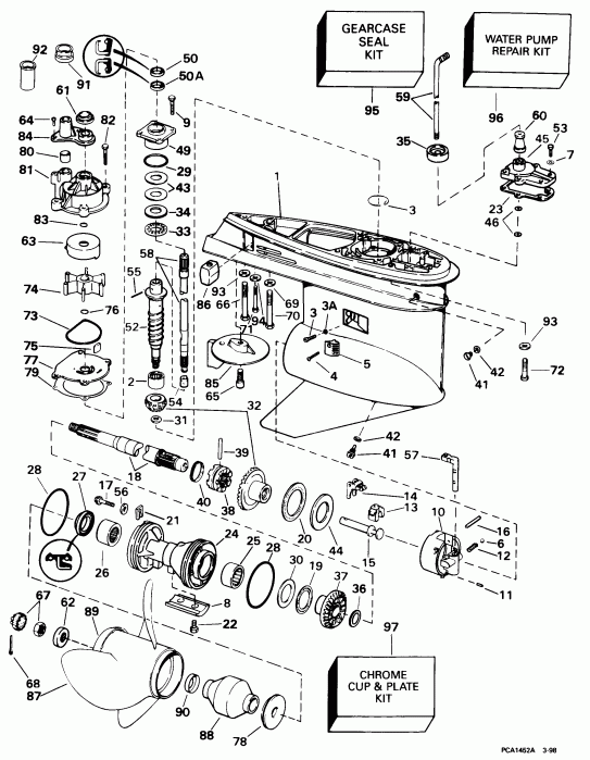 ��������� ��������� EVINRUDE E100WQLECS 1998  - 100wqx Models -  100wqx Models