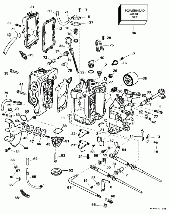 ��������� ����� ������� E10FEXECM 1998  - linder & Crankcase / linder & ������ ���������
