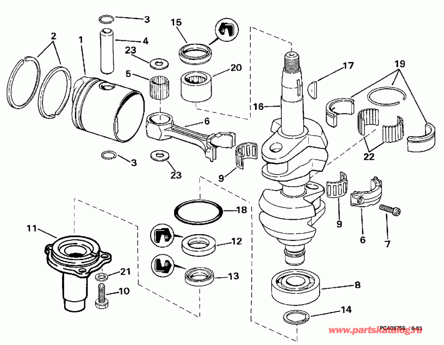 �������� ��������� ����� ������� E10RECC 1998  - ank��� & ������� - ankshaft & Piston