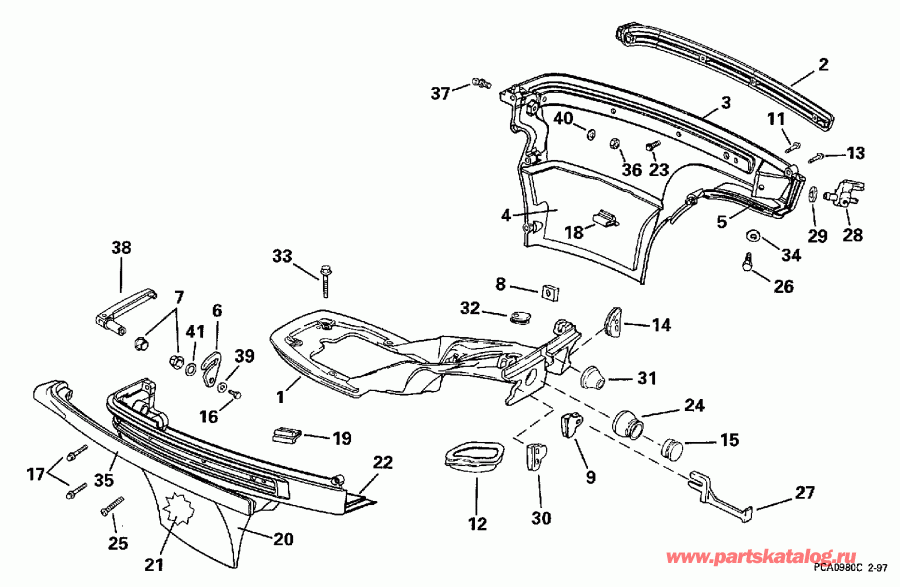 ��������� �������� ����� Evinrude E10RLECC 1998  - wer Engine Cover