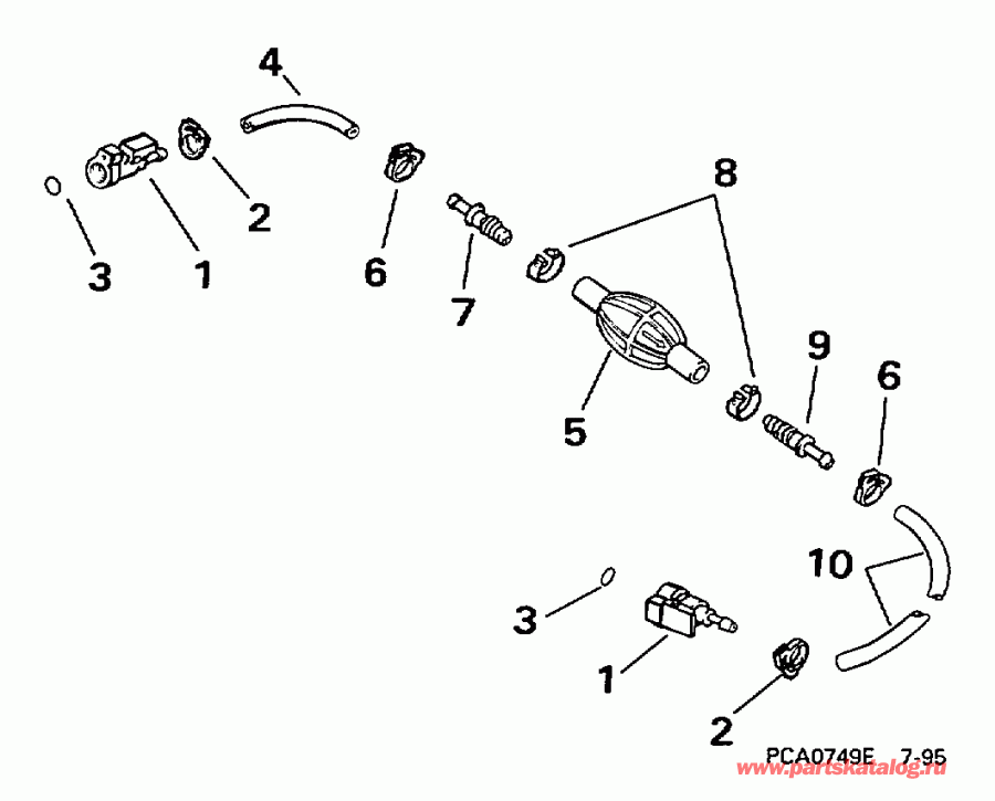 ����� EVINRUDE E10SELECC 1998  - 5 / 16 ���� I.d. /  5/16 In. I.d.