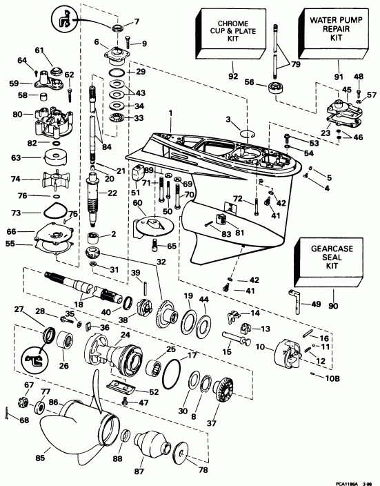 ��������� ��������� EVINRUDE E115FSXECS 1998  -  Fsl, Ftl Models / Fsl, Ftl Models