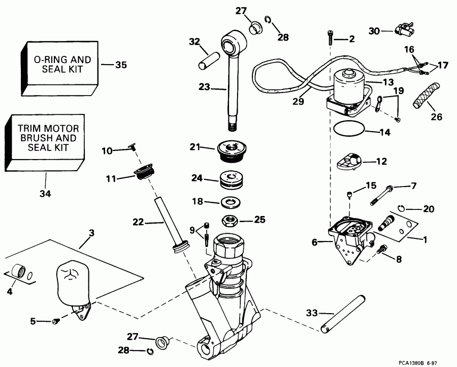 ��������� ����� EVINRUDE E115FSXECS 1998  - wer Trim / tilt Hydraulic Assembly / wer Trim/tilt Hydraulic Assembly