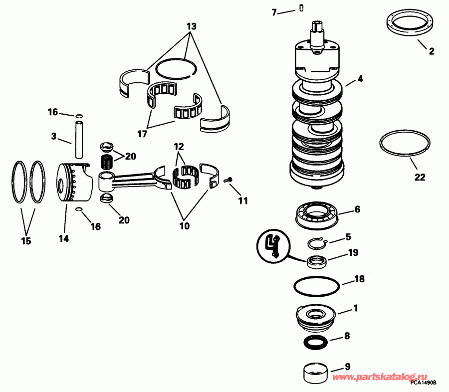  ������� E115FTLECS 1998  - ankshaft & Pistons - ank��� & ������