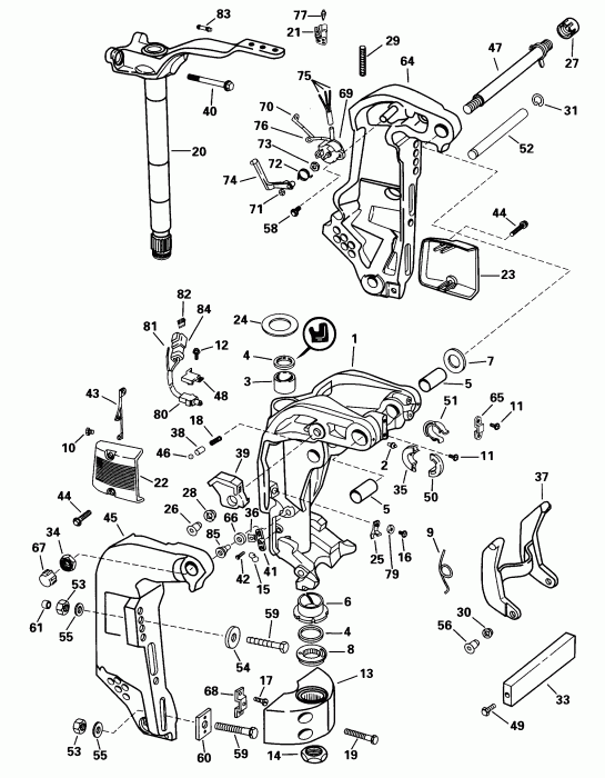 ��������� ��������� Evinrude E115FTLECS 1998  - dsection - dsection