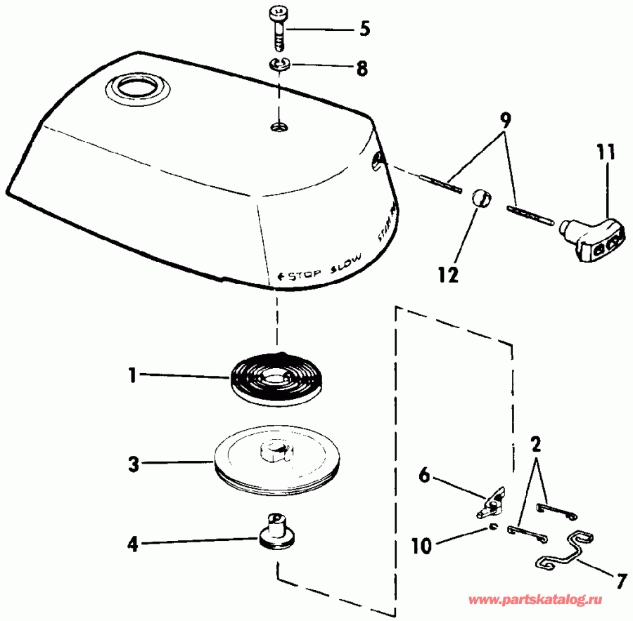 �������� ����� Evinrude E115SLECM 1998  - wer Engine Cover - wer ������ ��������� (�����)