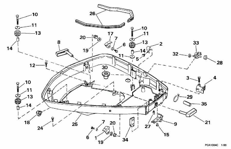 ��������� ��������� EVINRUDE E115TSLECM 1998  - wer Engine Cover