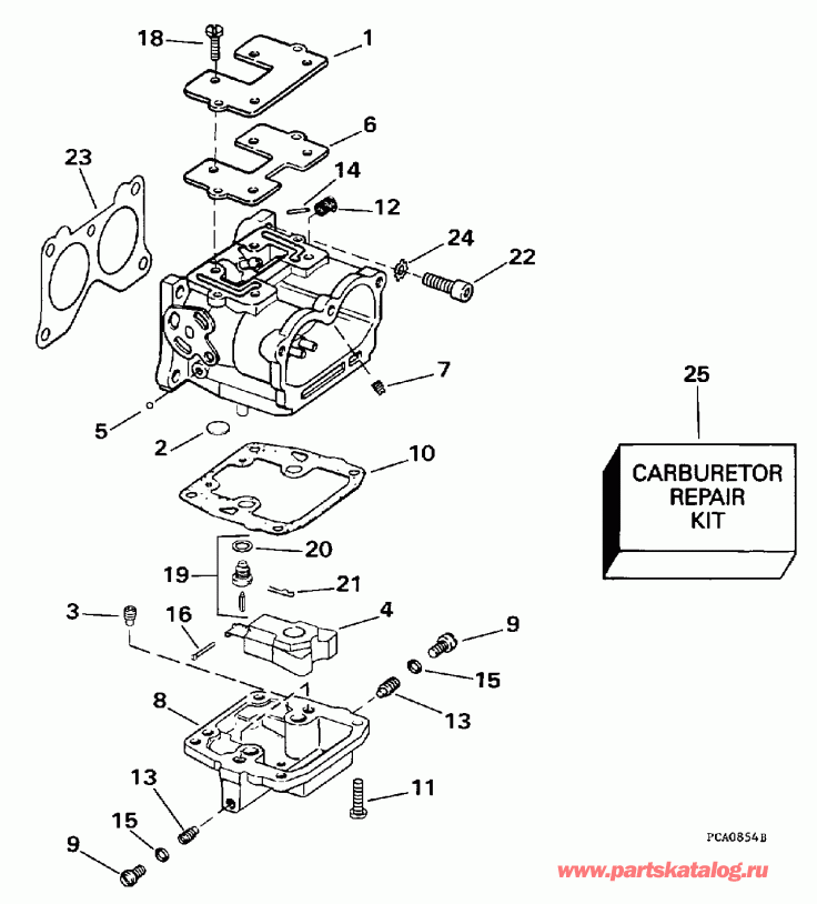 ��������� ��������� Evinrude E115TSXECM 1998  - rburetor - rburetor