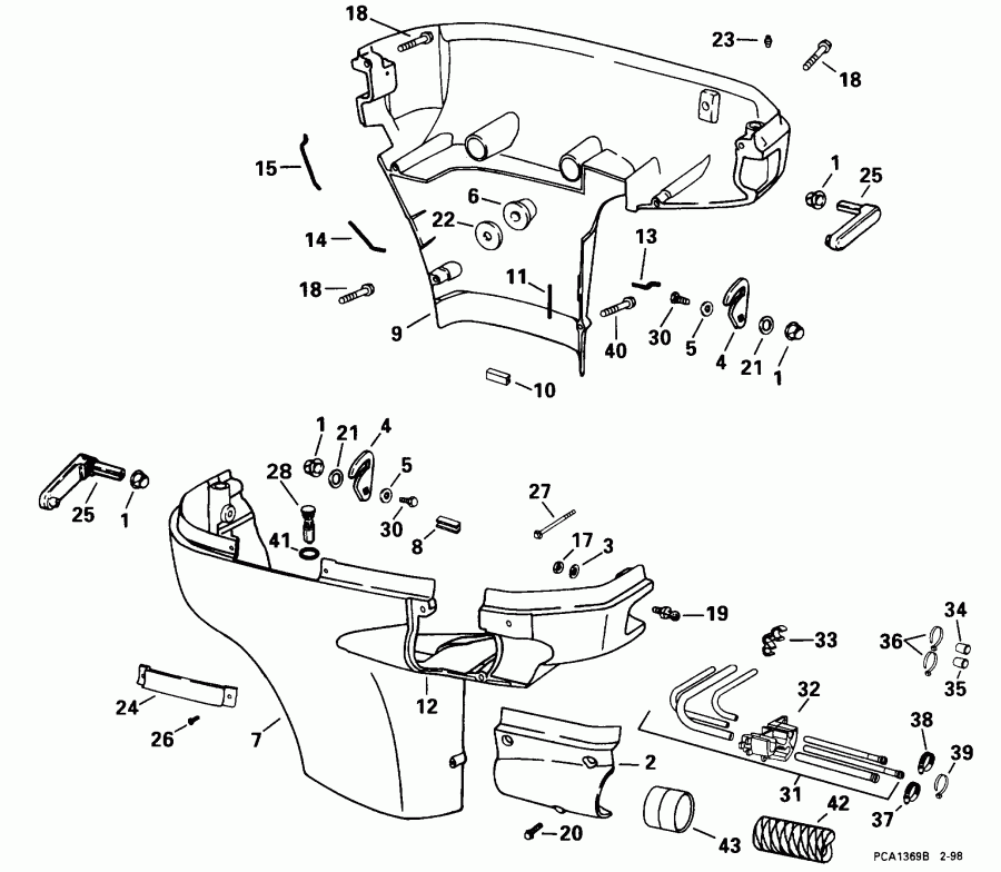 ��������� �������� ����� EVINRUDE E150FSLECR 1998  - wer Engine Cover
