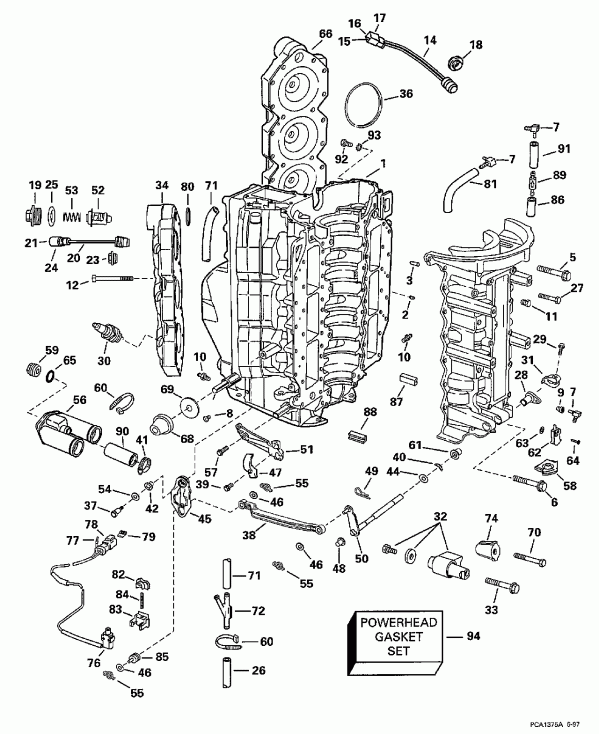 �������� ����� EVINRUDE E150ILECR 1998  - linder & ������ ��������� - linder & Crankcase